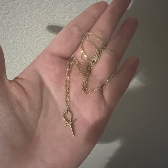 14k Gold Ankh Necklace with 14k Gold Chain